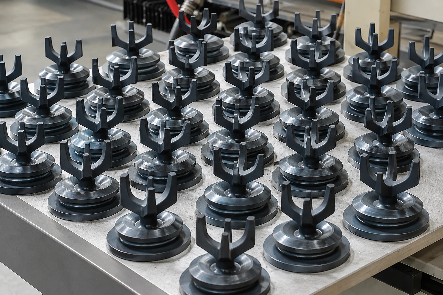 Rows of fluid end valves for component identification